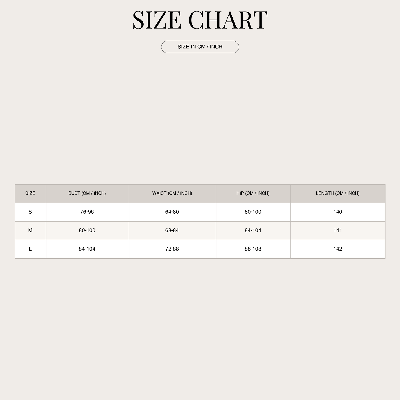 Satin maxi dress for women – slip style with crossed straps size chart