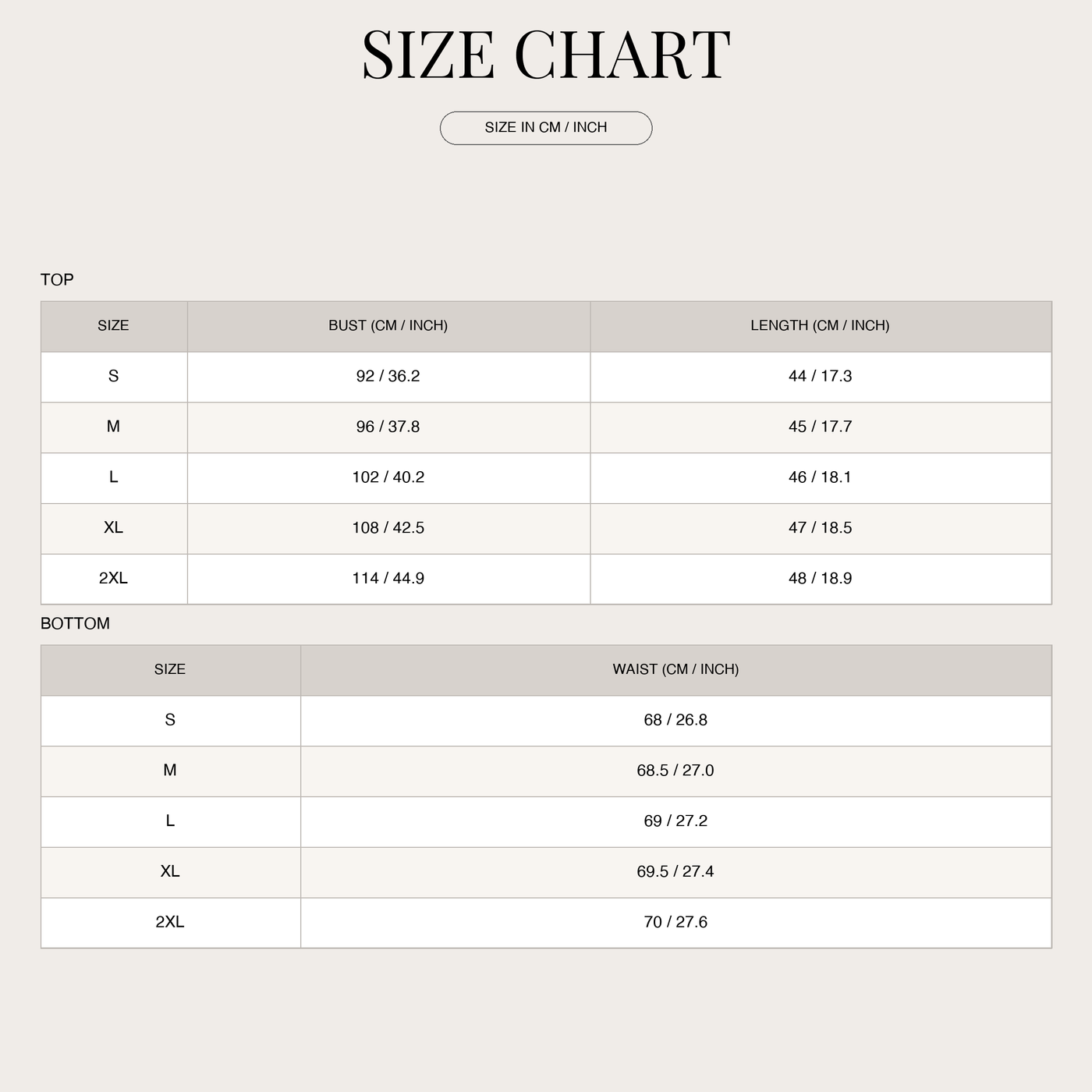 Top peplum e pantaloni Marlene da donna – senza maniche e a quadri size chart
