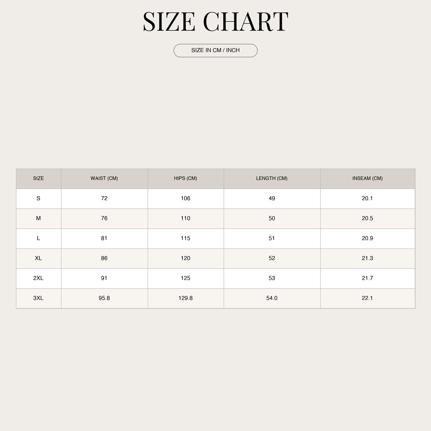 Polo Set for Men – Shorts for Summer & Beach size chart