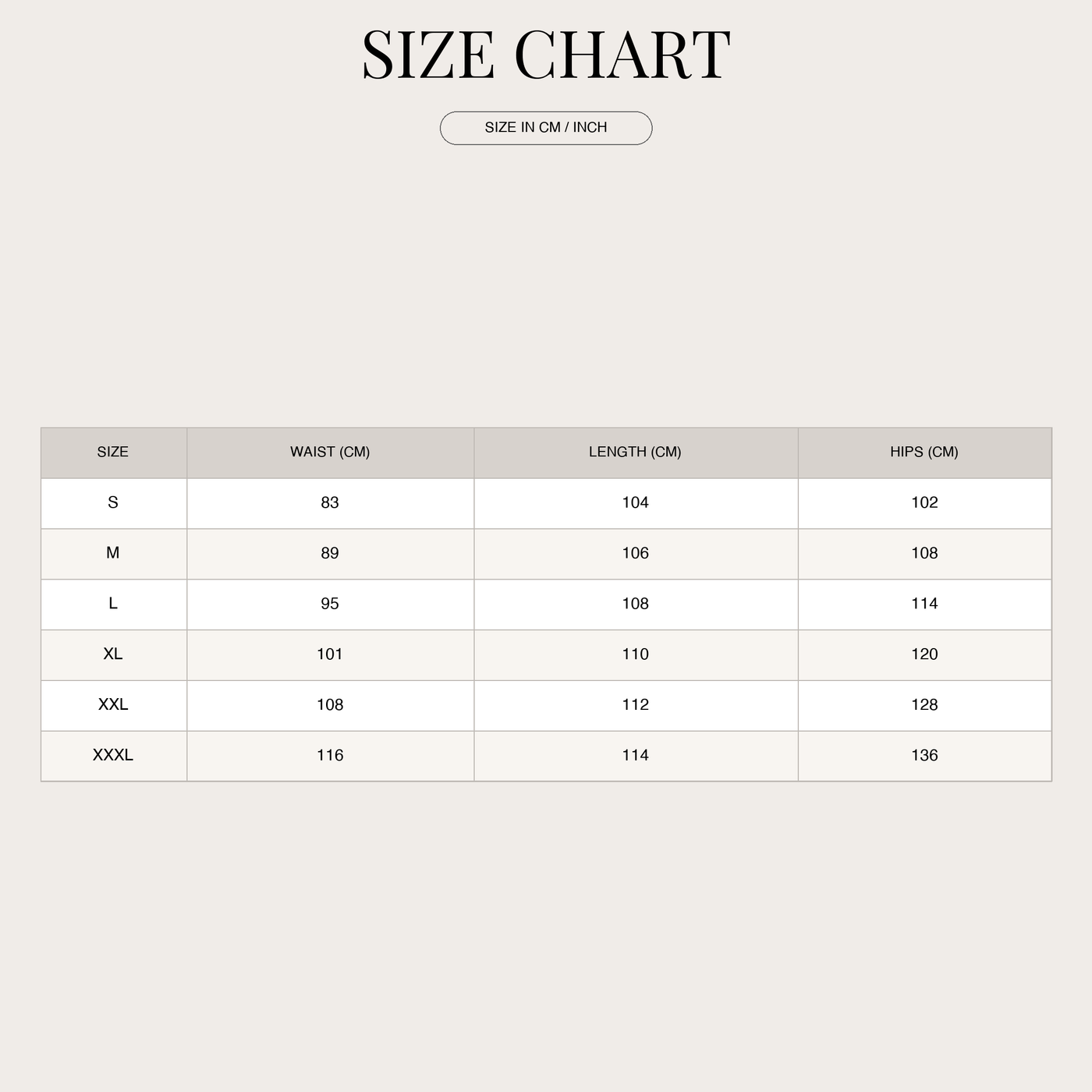 Linen Pants for Men – Elegant, Wide Cut with High Comfort size chart