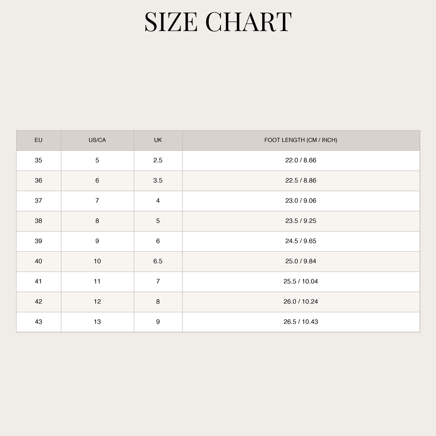 Sandals for women – open toe, adjustable straps & comfort size chart