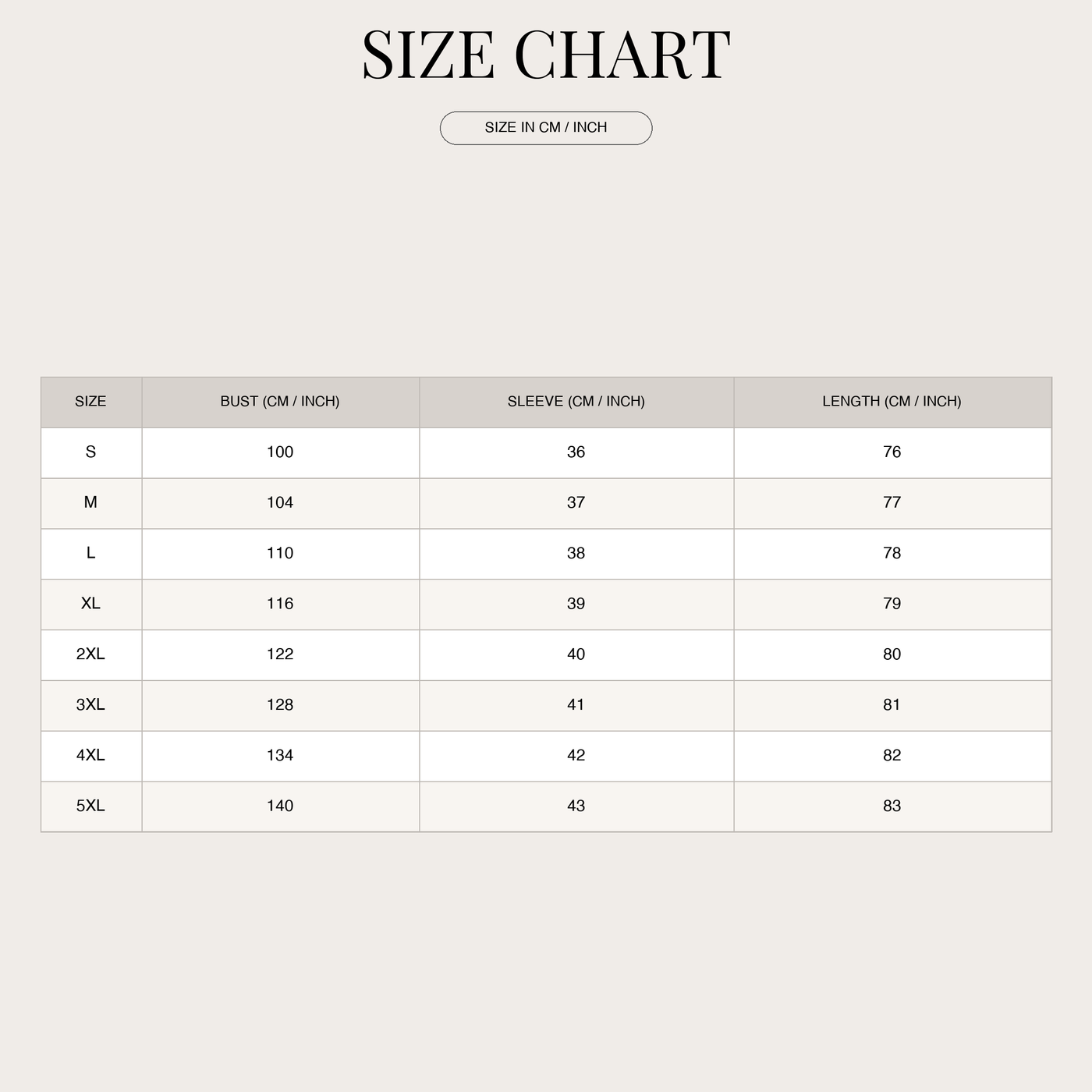 Cotton blouse for women – floral pattern with button placket size chart