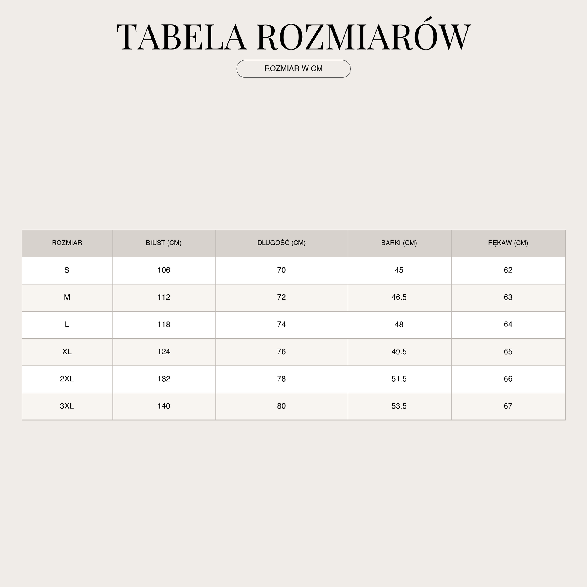 Size chart