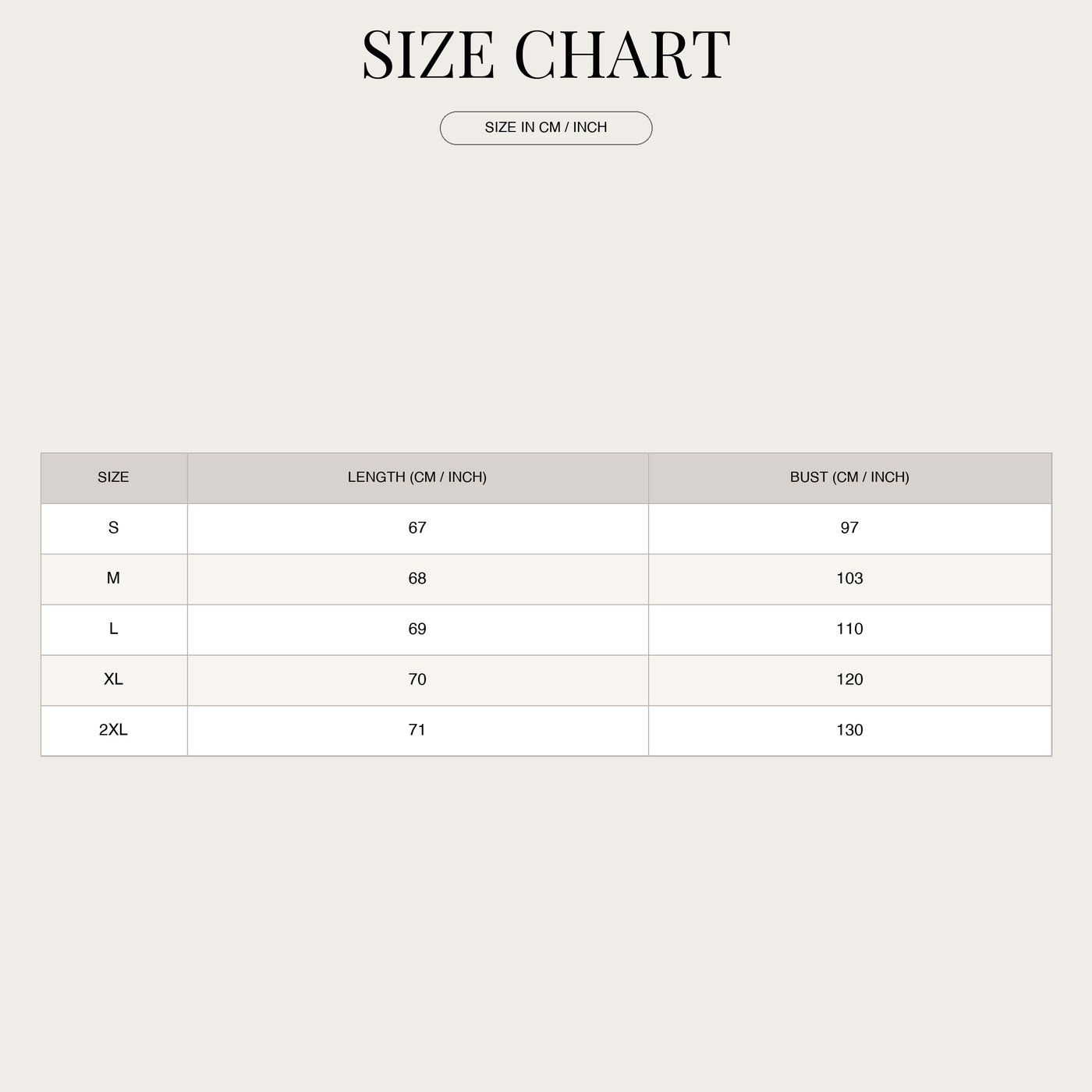 Knit shirt for women – short-sleeved and casually cut size chart