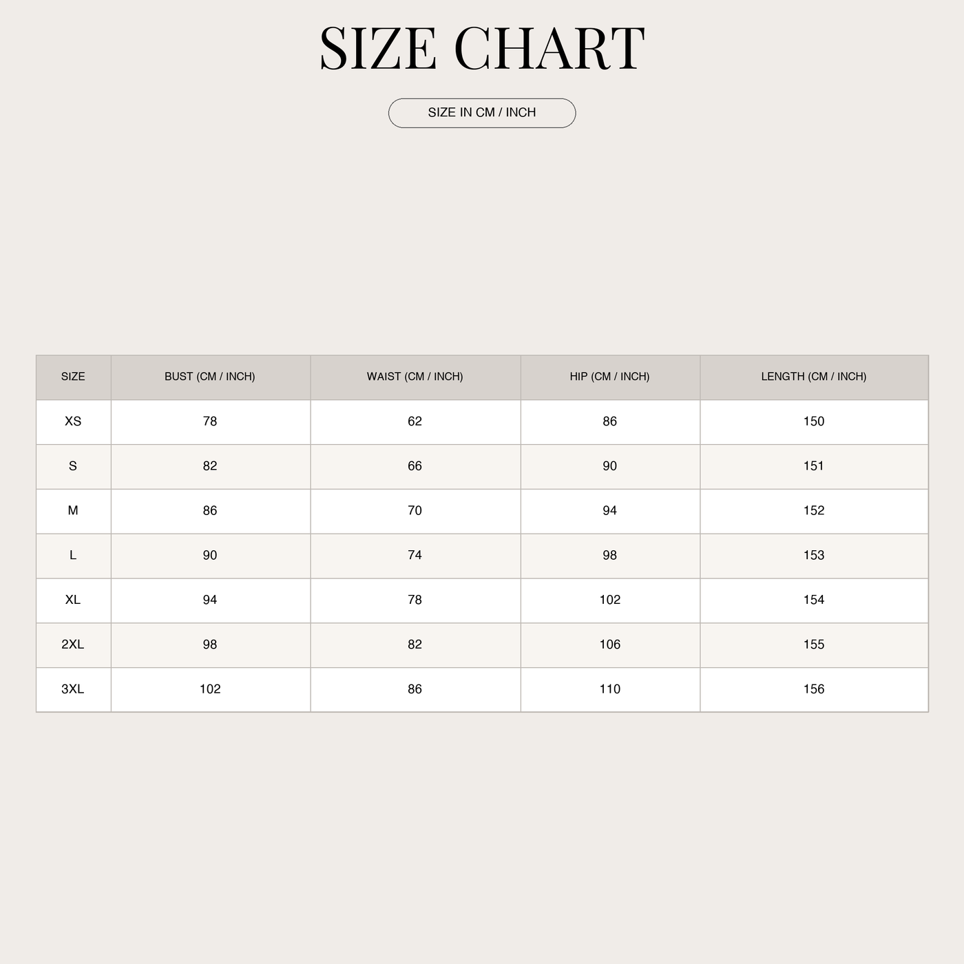 Satin maxi dress for women – square neckline with draping size chart