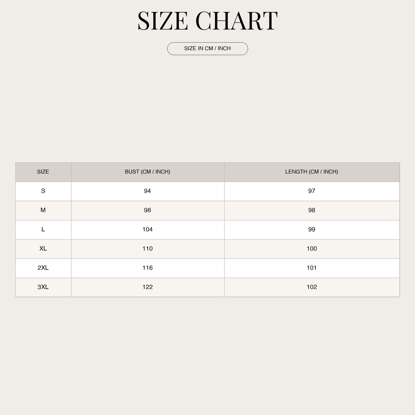 Elegant bohemian summer dress for women size chart