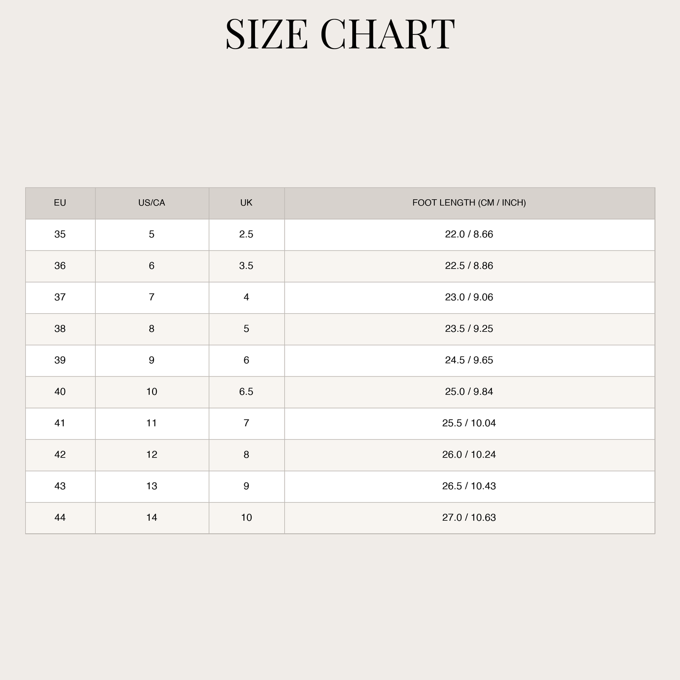 Mary Jane flats for women – square toe, buckle strap, mesh size chart