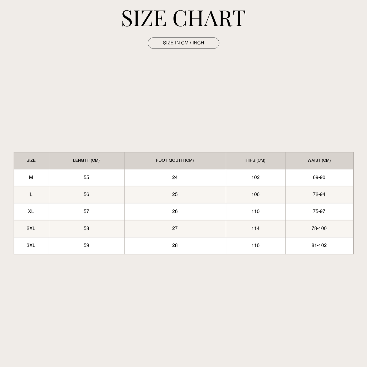Pantaloncini cargo da uomo – leggeri per escursioni estive size chart