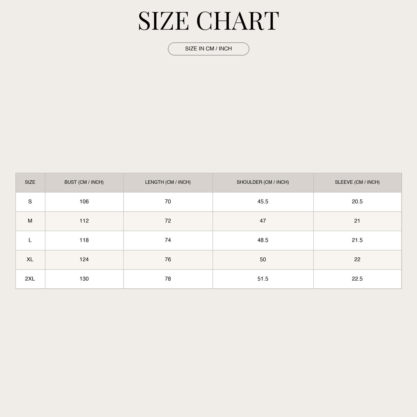 Casual polo shirt for men – button placket & soft fabric size chart